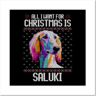 All I Want for Christmas is Saluki - Christmas Gift for Dog Lover Posters and Art